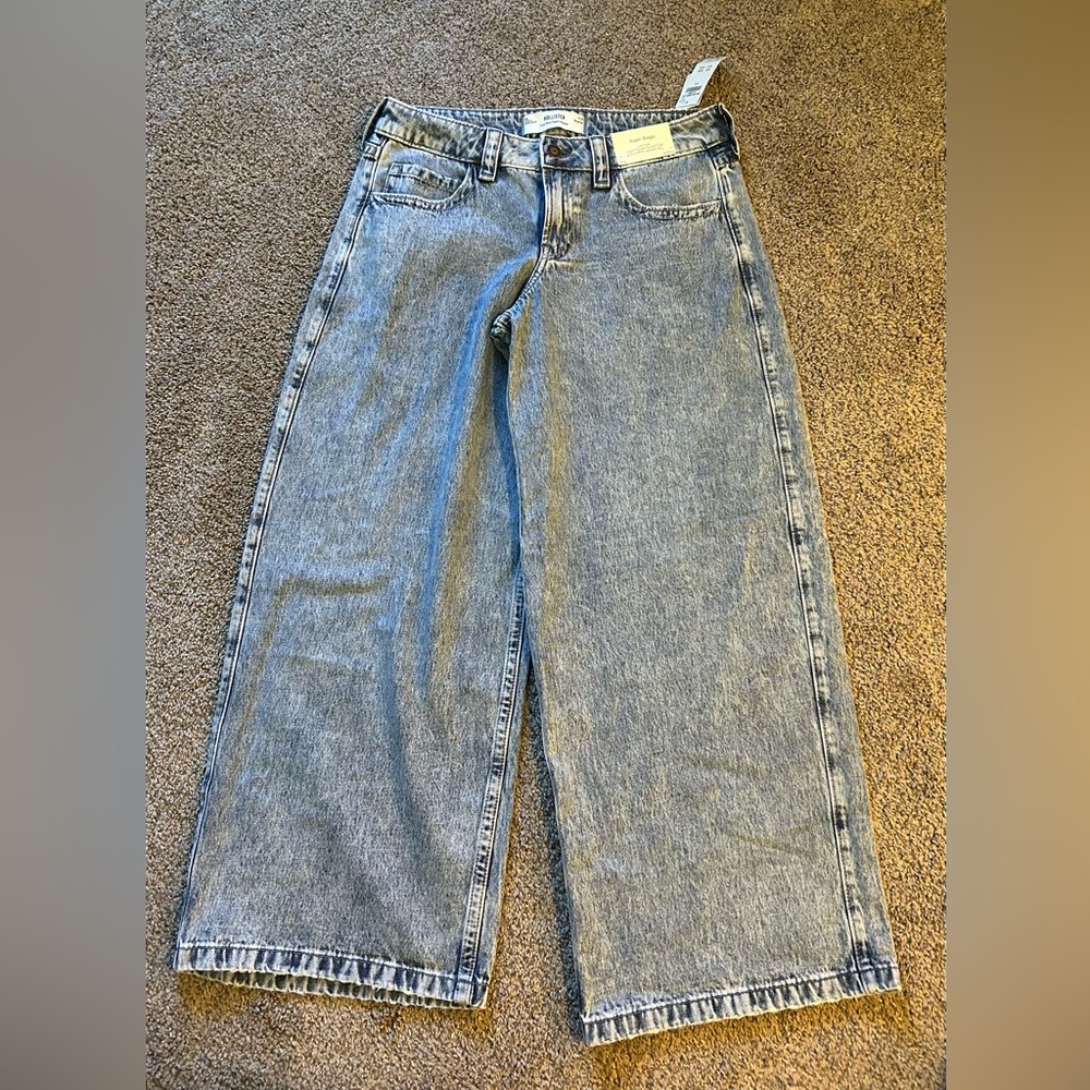 Hollister Blue Flare Wide Leg Jeans